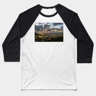 Looking down at Saint Martin during Twilight Baseball T-Shirt